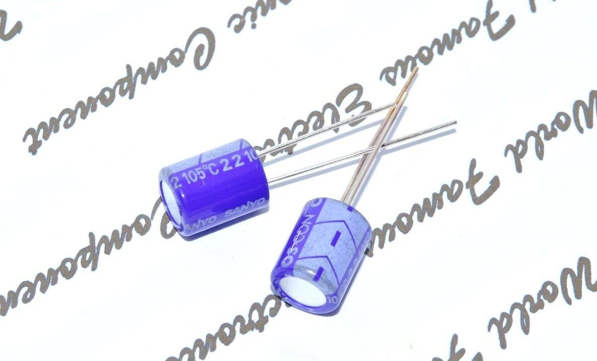 10pcs - SANYO 22uF 25V OSCON(OS-CON) Radial Aluminum Solid Capacitors -25SC22M