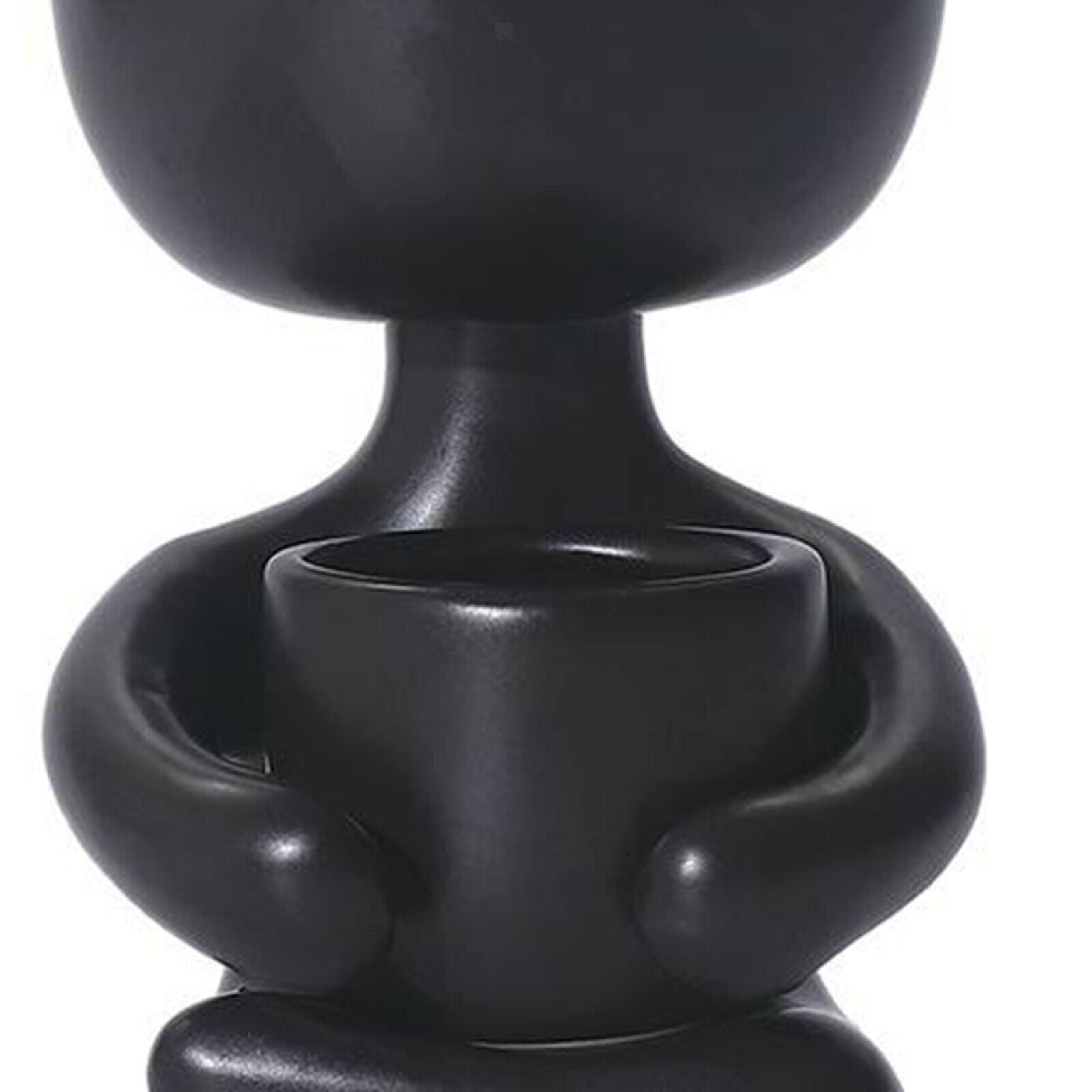 Ceramic Flower Pot Human Flower Vase Plant Pot Planter Black 10x6x8cm