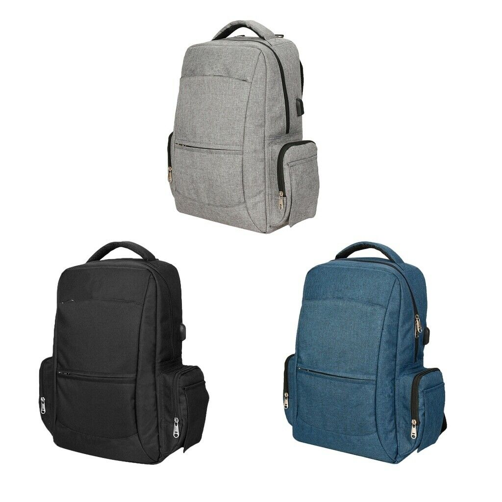 Large Capacity Business Travel Backpack Mummy Bag with USB Port Gray
