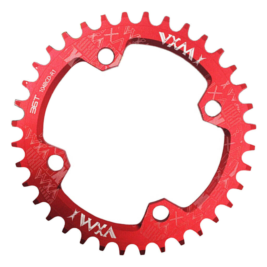 Bike Chainring 104 BCD Narrow Wide Chain Ring Chainwheel Sprockets Red 38T