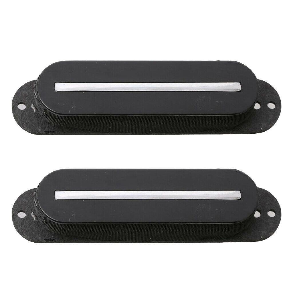 2x Guitar Bridge Rail Pickups Single Coil Replacements Accessory Black