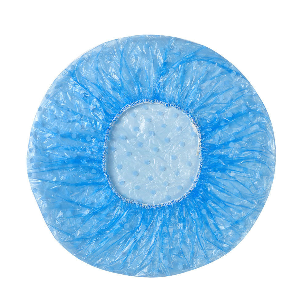 6PCS/set  Women Waterproof Plastic Elastic Dot Shower Bathing Salon Hair Cap Hat