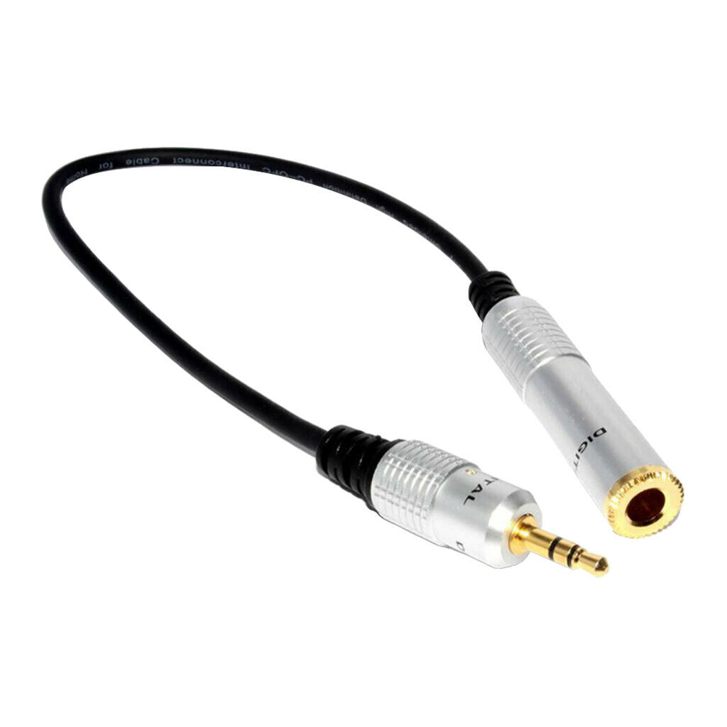 Audio 6.35mm 1/4" Female to 3.5mm 1/8" Male Stereo Cable Cord 30cm New