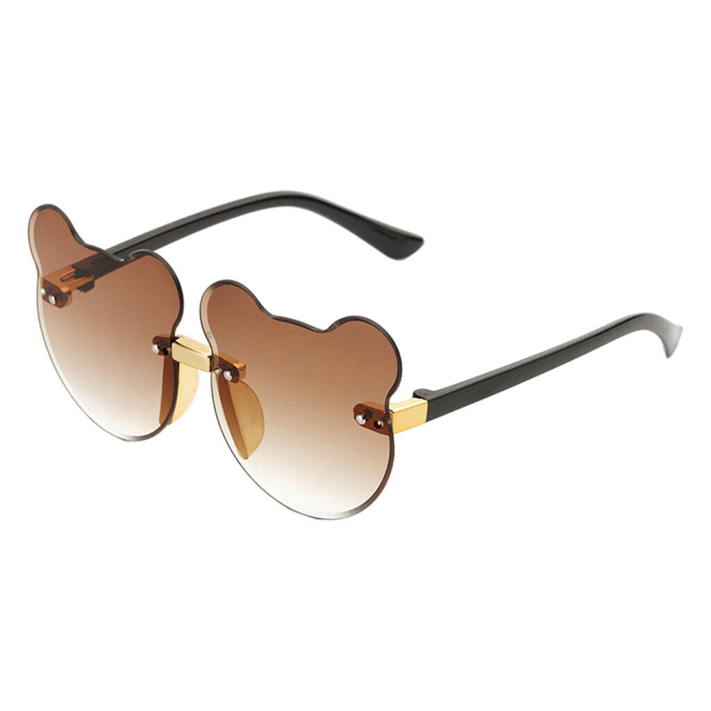 2pcs Cat Ear Sunglasses Rimless Decor Boys Girls UV Protection Glasses Gift