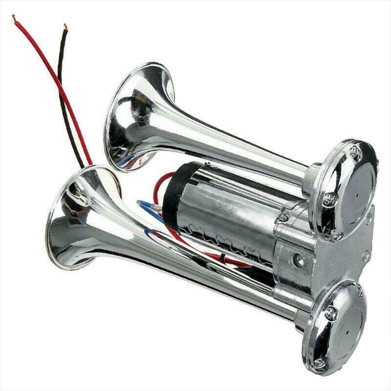 Double Tube Metal Car Horn 600DB Loud Trumpet Train Electric Air Horn Speakers