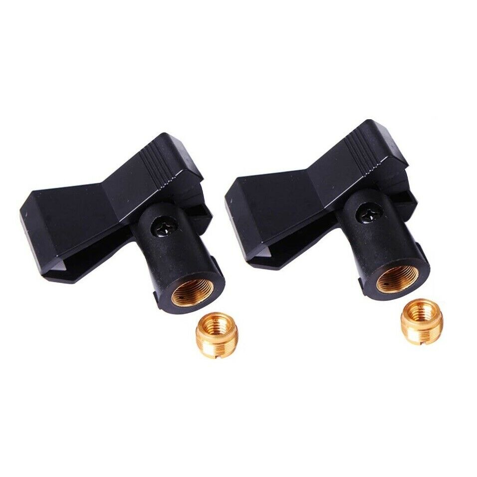 2 Pack Universal Adjustable Wireless Microphone Clip Holder With Adapter