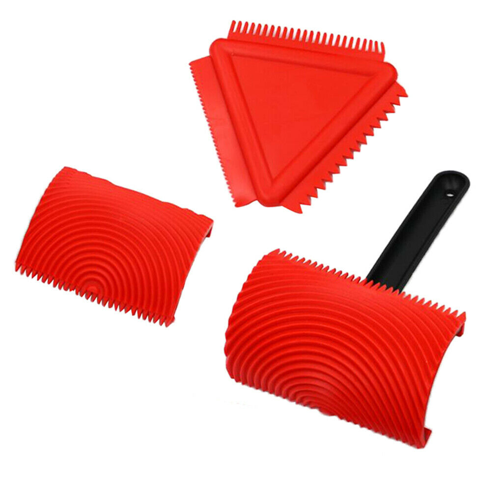 3pcs/Set Rubber Wood Grain Pattern Paint Roller Imitation Wall Paper