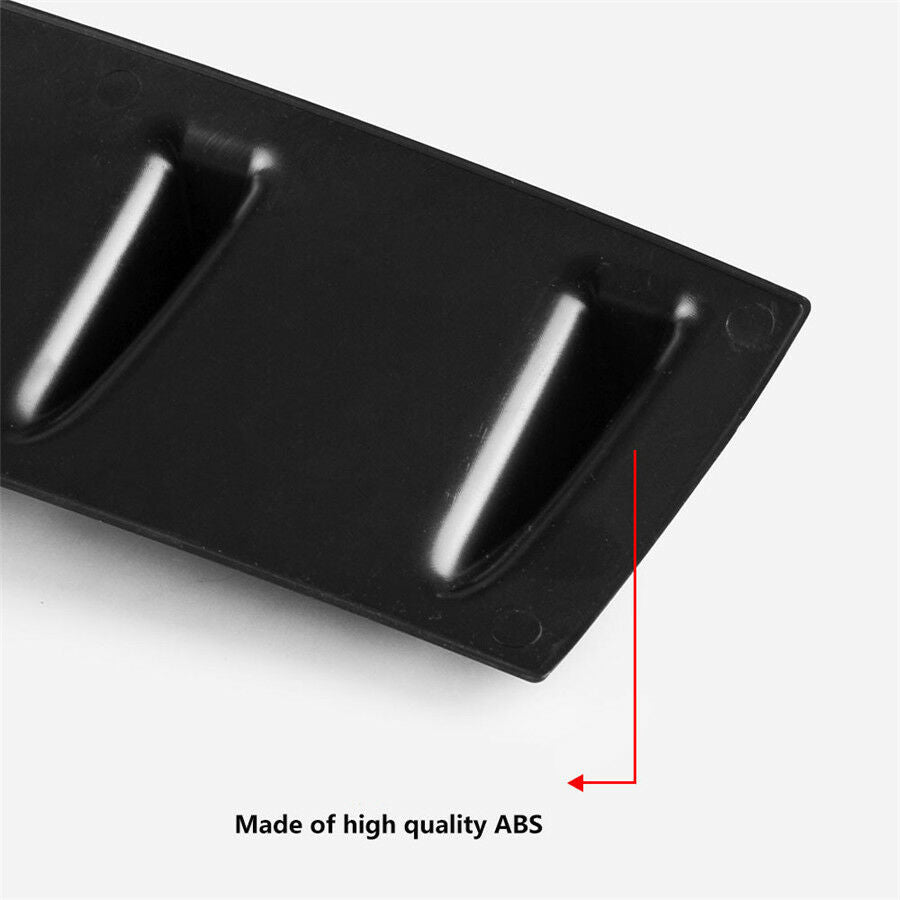 23''x 6'' ABS Gloss Black Car Rear Body Bumper Lip Diffuser 5 Shark Fins Spoiler