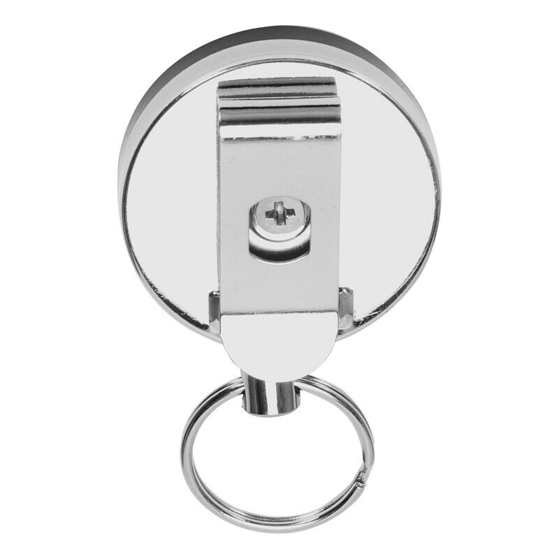 Retractable metal key  card badge holder steel recoil  belt clip pull KeychainK9