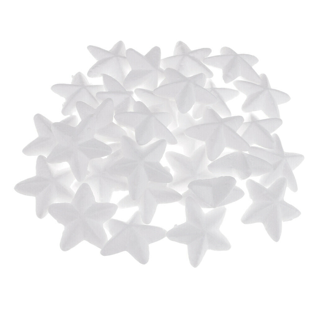 30x Christmas Star Styrofoam Foam Material For Kids Children Modeling Craft