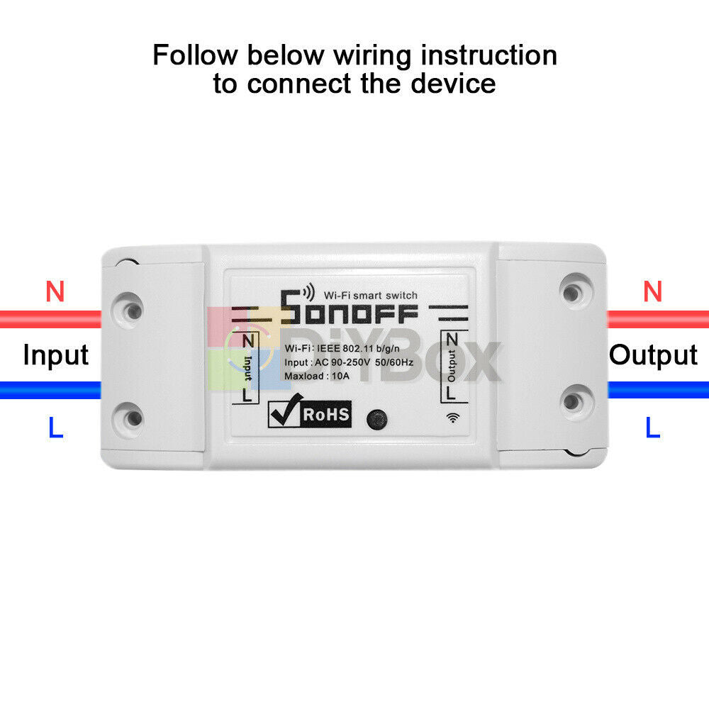 90V-250V AC Sonoff WiFi Wireless Smart Switch Module ABS Shell Home DIY Android