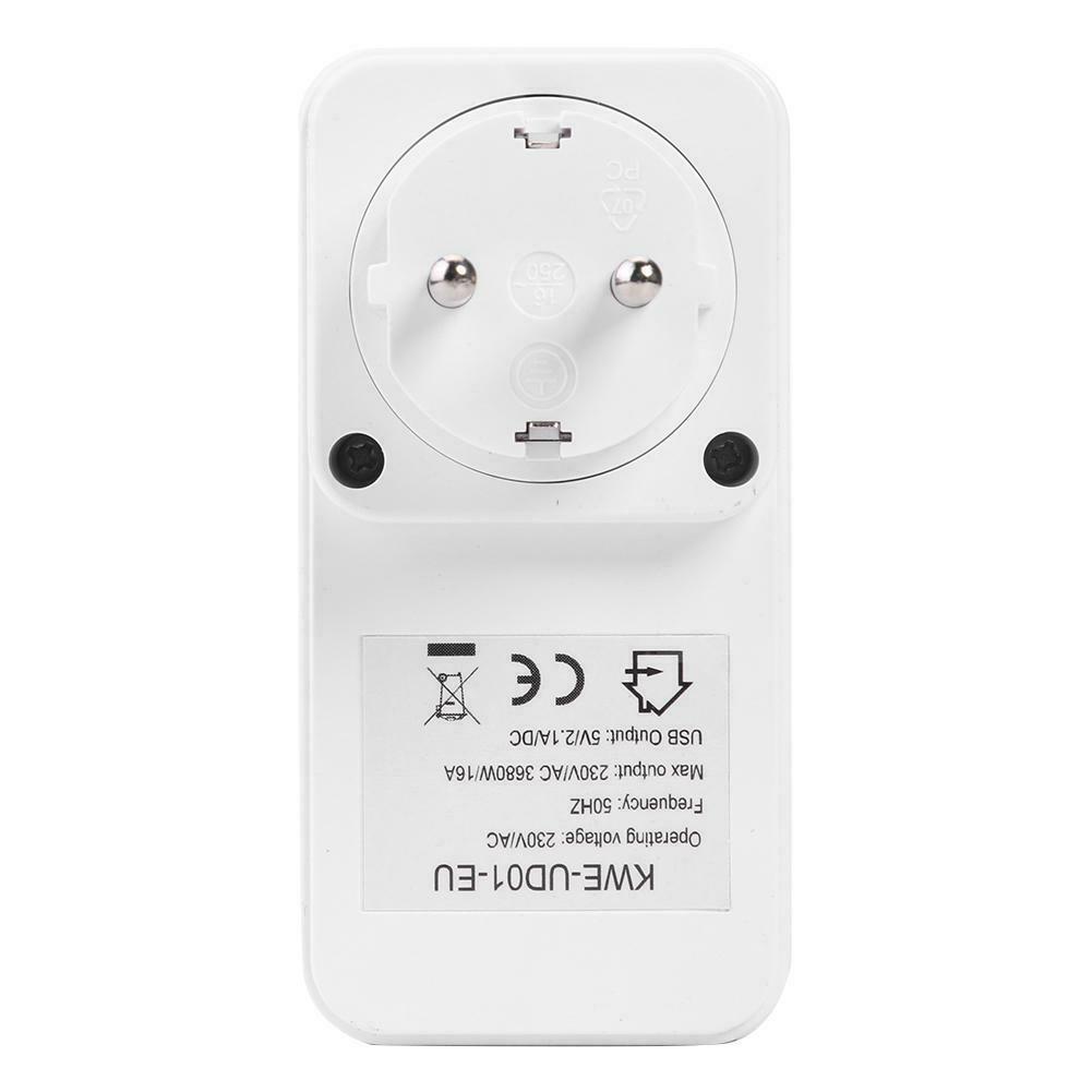 Dual USB EU Plug Timing Socket Timer Switch Countdown Outlet Controller @