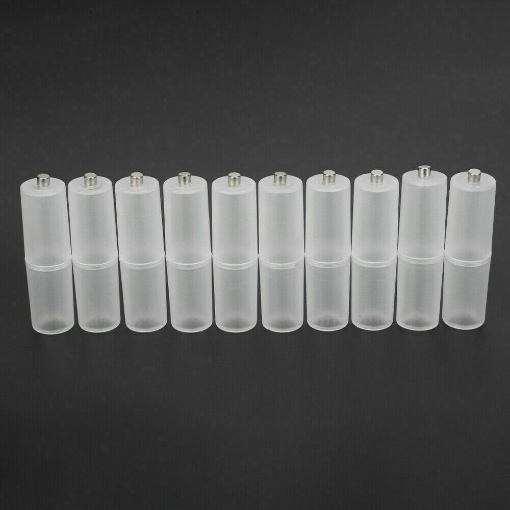 10Pcs Single Section AAA to AA Size Cell Battery Converter Adapter Please Holder