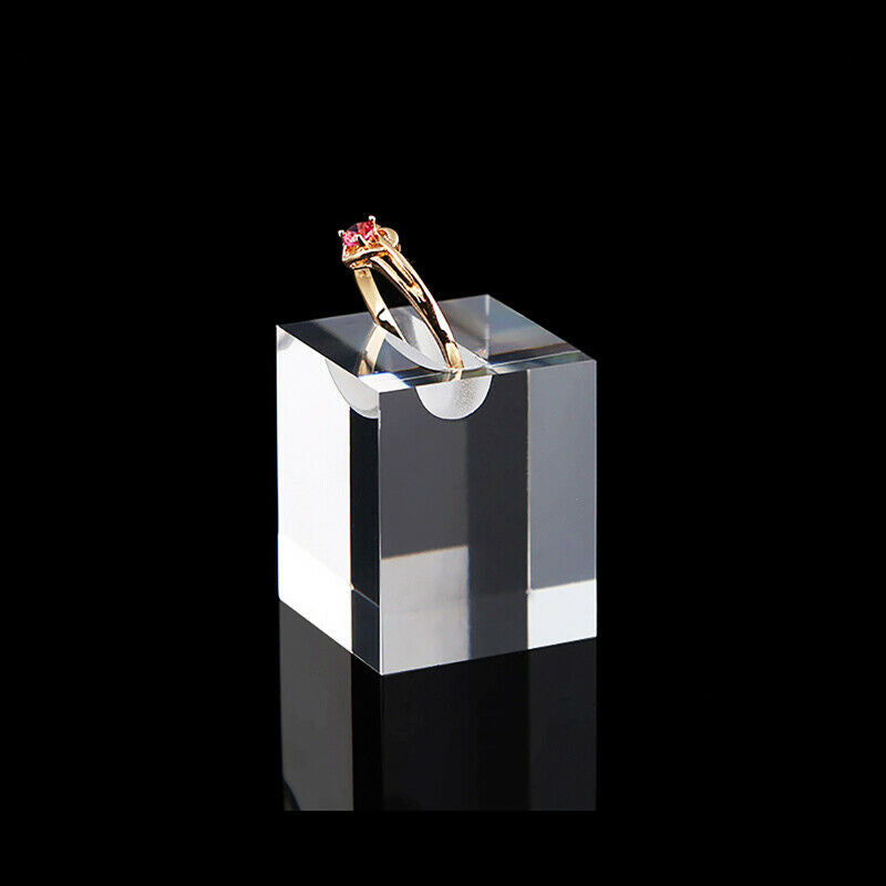 Clear Acrylic Square Jewelry Holder Photography Props Rings Display Stand Rack