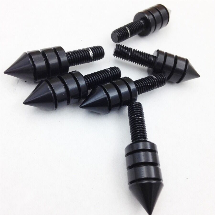 Universal Motorcycle Spike Bolts BLACK (Windscreen, Fairings, License Plate)