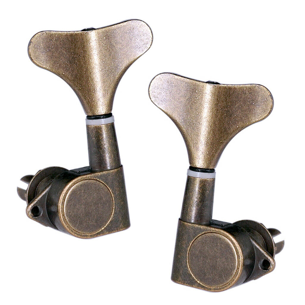 Pack of 6 Bass Tuning Pegs Keys Machine Head Tuners for Bass Bronze 3R3L, Zinc