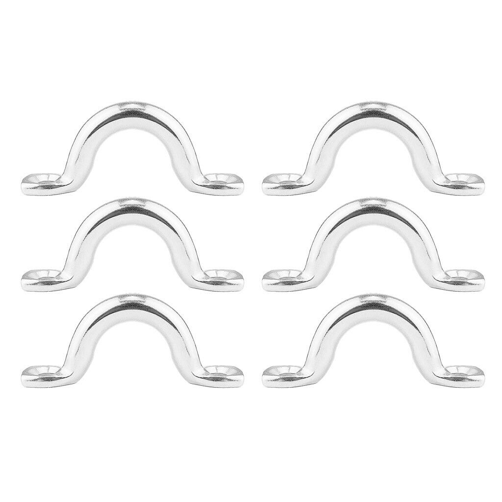 6Pcs 6mm Trailer Tie Loop Lashing Rope Tie Down Ring Horse Shape Tpye, Stainless