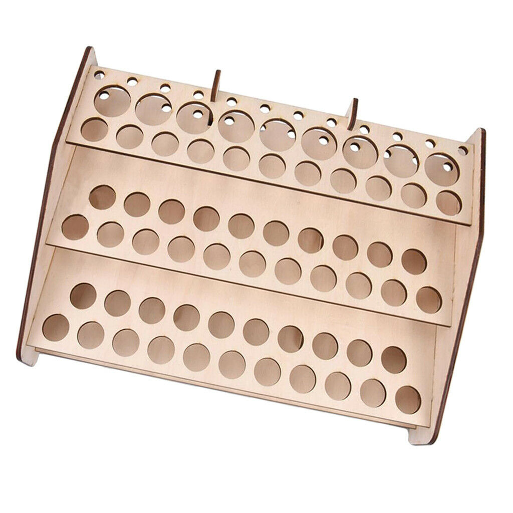 Large Paint Rack - Natural Wood - Paints Bottle Holder Modular Tools Stand