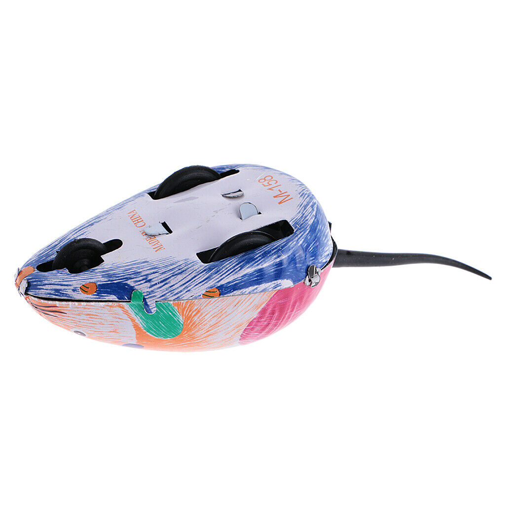 Metal Iron Classic Wind-up Crawlling Clockwork Mouse Baby Kids Funny Toys