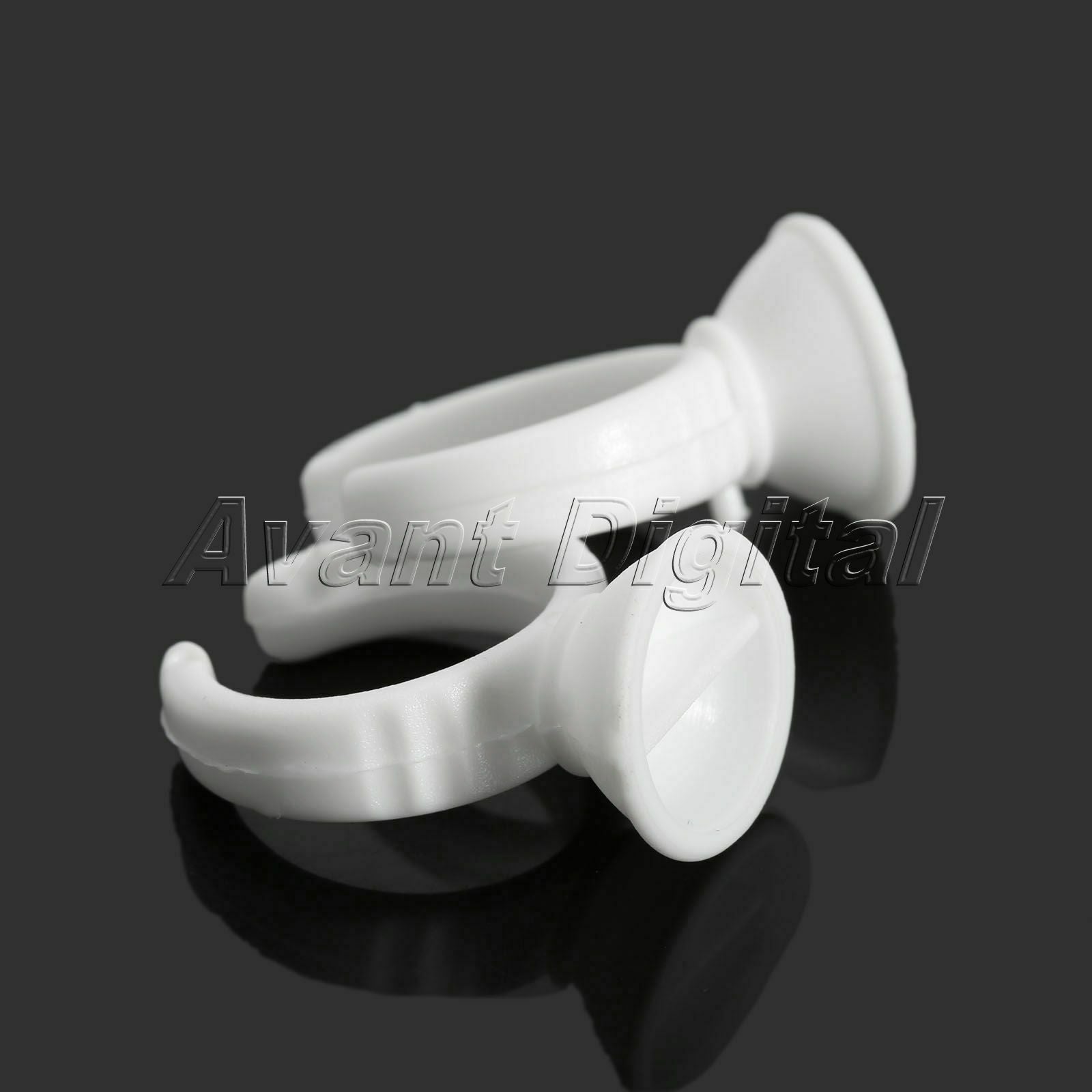 50Pcs White Plastic Tattoo Ink Cups Finger Ring Holders Permanent Makeup Tool