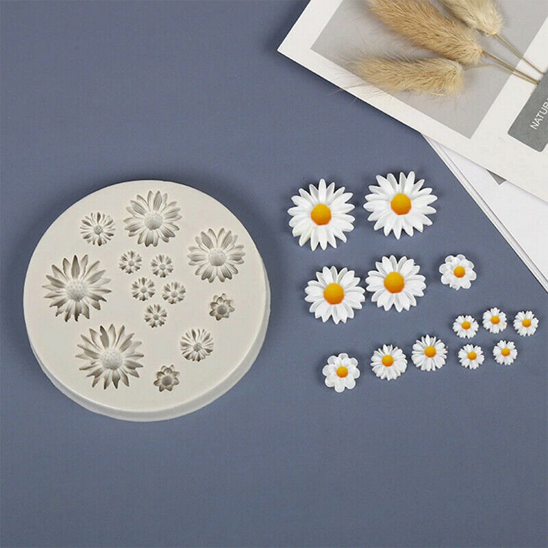 Daisy Wild Chrysanthemum Flower Shape Silicone Mold Sugarcraft cake Baking MFCA