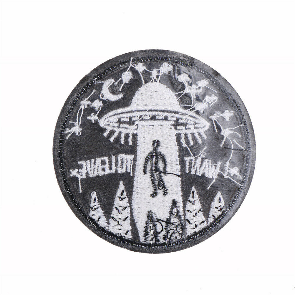 1pc i want to leave ufo alien badges patch embroidered applique sewing pat.l8