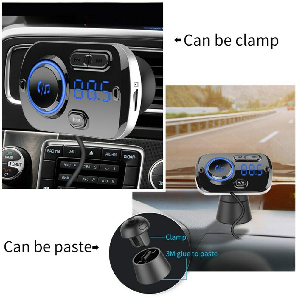 QC3.0 Bluetooth FM Transmitter Wireless Radio Adapter Car Mp3 Player CA