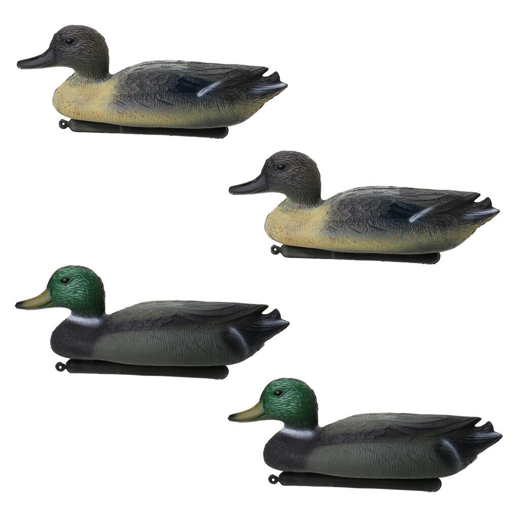 4 Pcs Outdoors Fishing Lake Floating Duck Decoy Hunting Male Duck Decoying