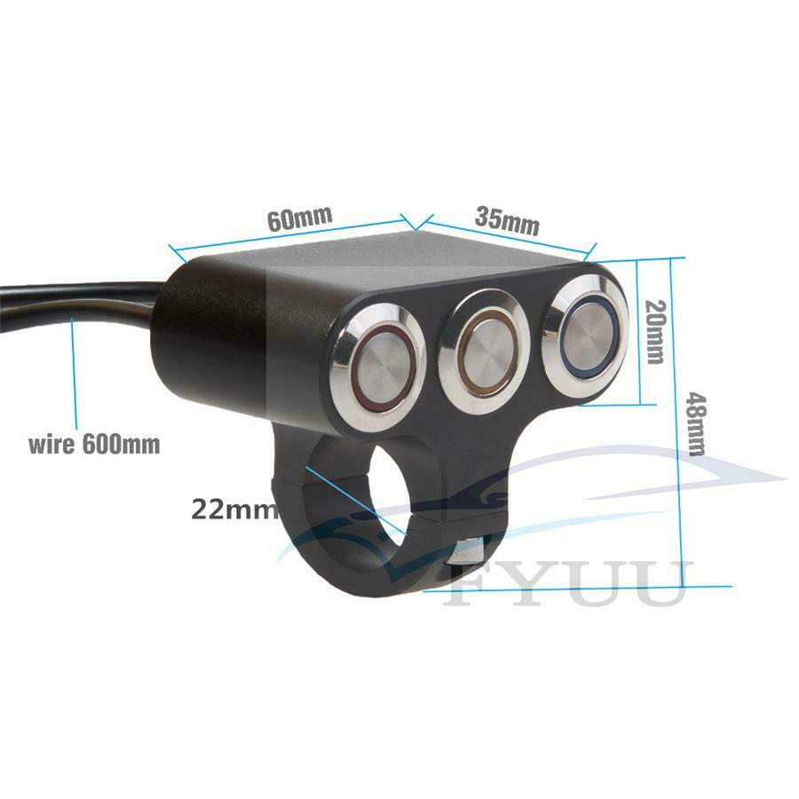 Motorcycle Handlebar CNC Switch Horn Engine Start Kill Dual Button 22mm 7/8 inch