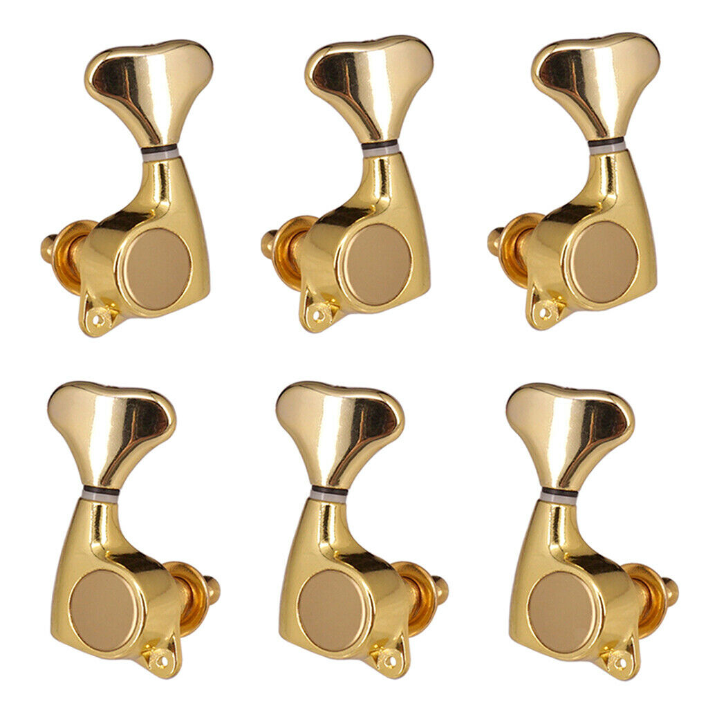6 Piece 3R3L Iron Tuning Pegs Sealed Gears for