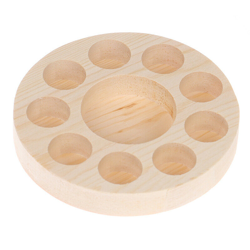 Round Wooden Essential Oil Display Stand Holder Organizer Shelf Rack 10Sl.l8