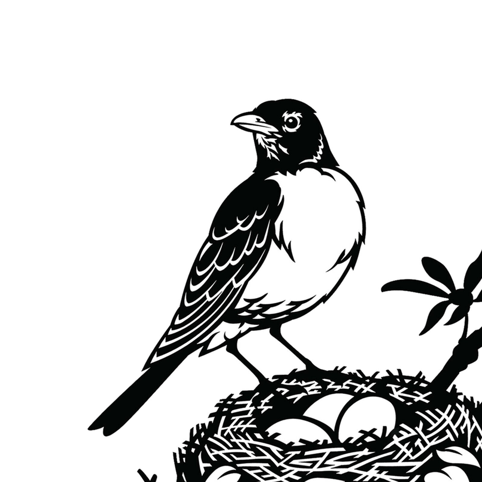 Iron Handmade Silhouette Art Gate Branch Decoration Artwork Bird with Nest