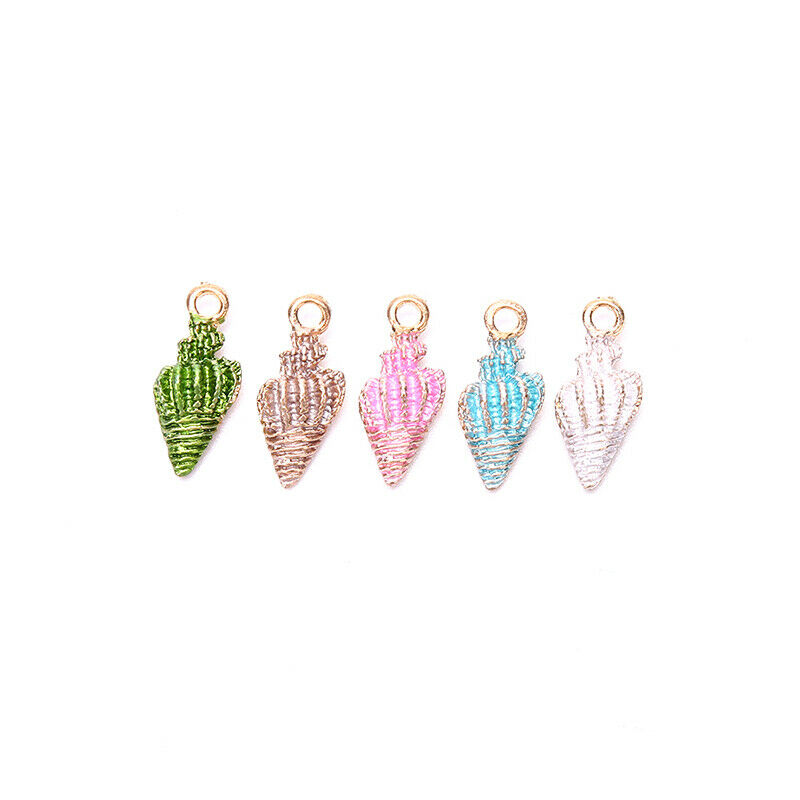 15 x Enamel Conch Sea Shell Charms Ocean Pendants DIY Handmade Accessorie.l8