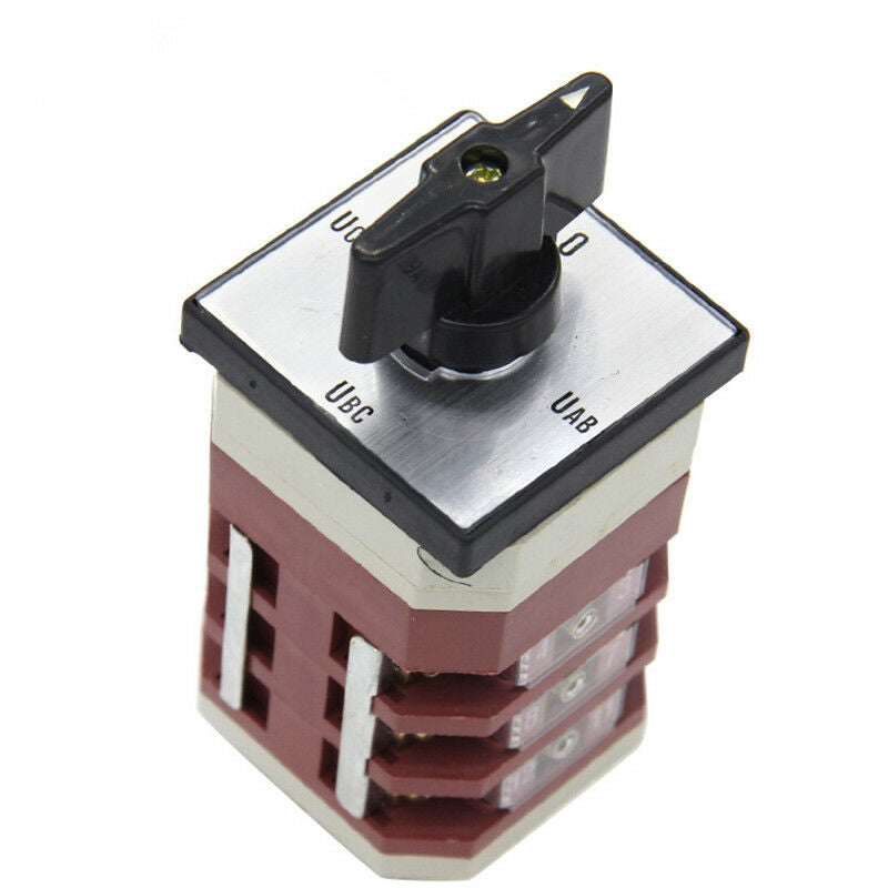 1PCS Rotary Combination Switch 500V 16A 4 Positions(0-UAB-UBC-UCA) 12 Terminal