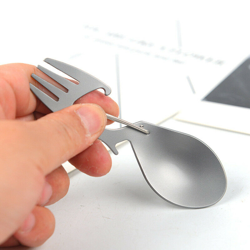 Outdoor Camping Picnic Stainless Steel Fork Spoon Tableware Ultralight Useful WQ