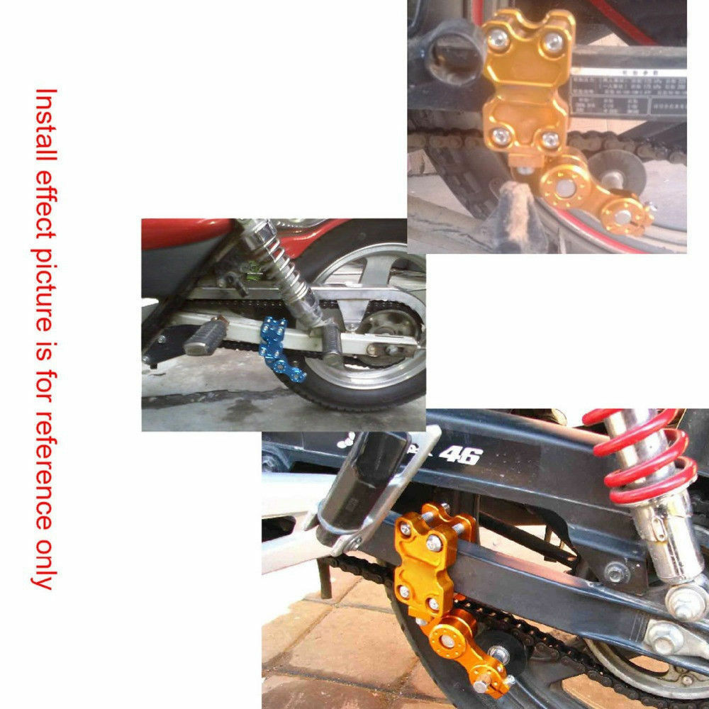Universal Golden Aluminum Adjuster Chain Tensioner Bolt On Roller For Motorcycle