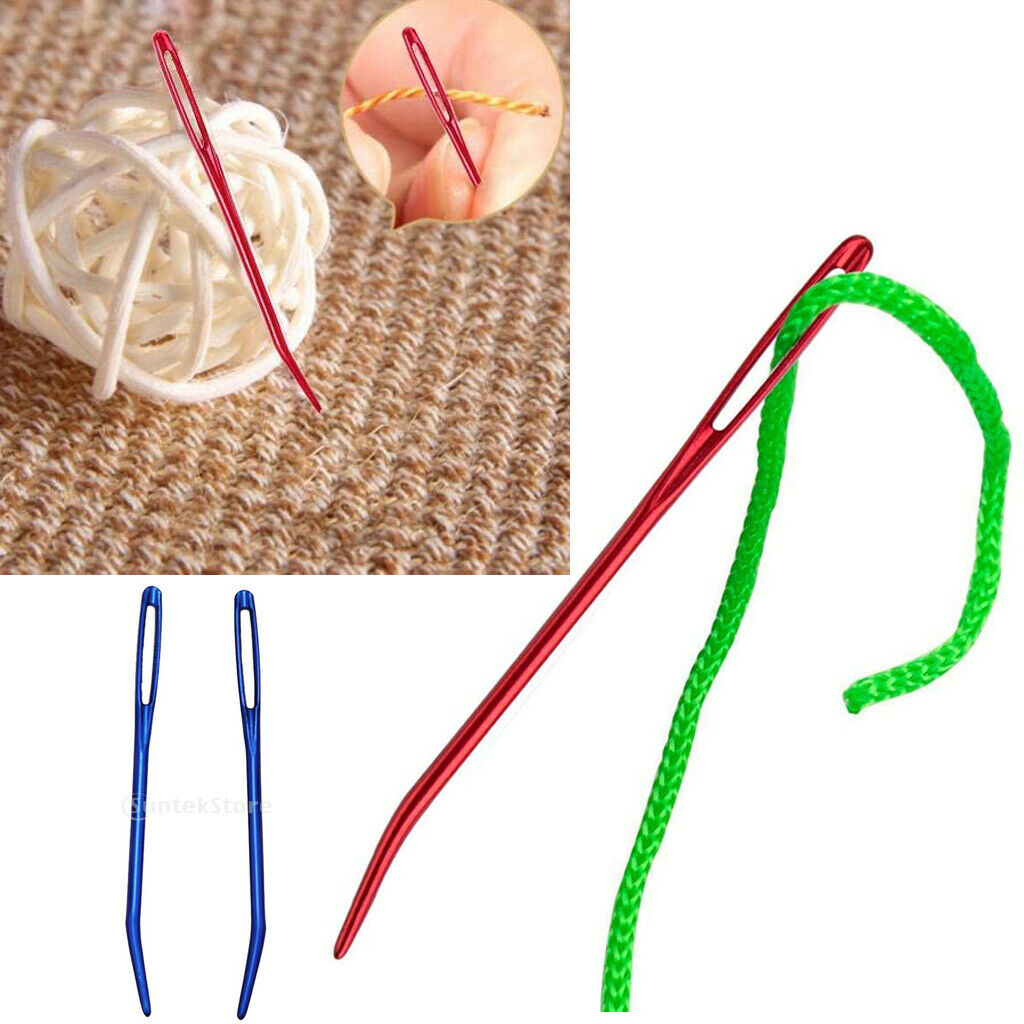2pcs Large Eye Aluminium Alloy Tapestry Bent Needles Darning Needles DIY