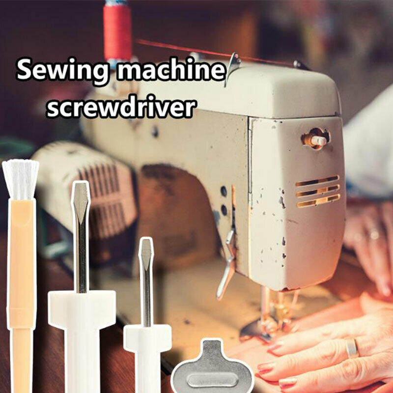 4pc/set Needle Plate Driver Sewing Screwdriver Cleaning Brush Sewing Repa.l8