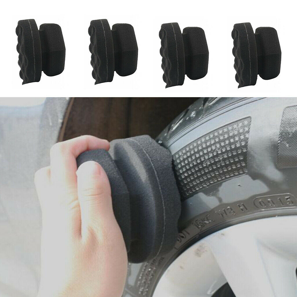 4x Hex-Grip Tire Dressing Applicator Detailing Tool For Tire Shine Dressing 8cm