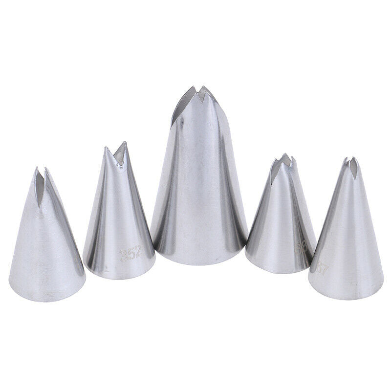 5Pcs Leaves Nozzles Stainless Steel Icing Piping Nozzles Tips Pastry Cake.l8