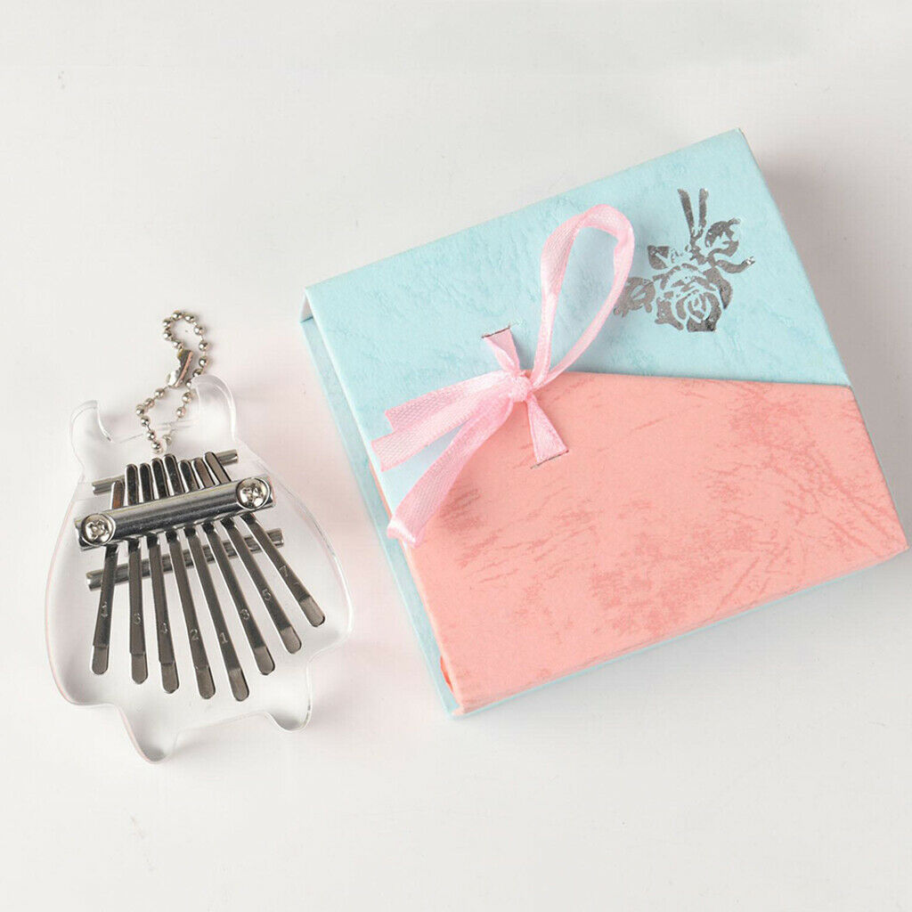 Transparent 8-Key Kalimba Mini Thumb Piano with Gift Box