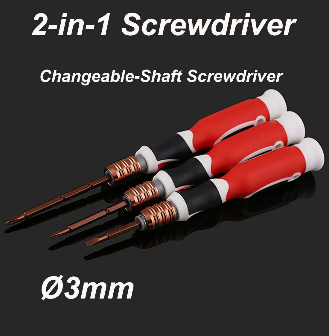 Ø3mm 2-in-1 Screwdriver Phillips & Slotted Screwdriver Cr-V With Magnetic Steel