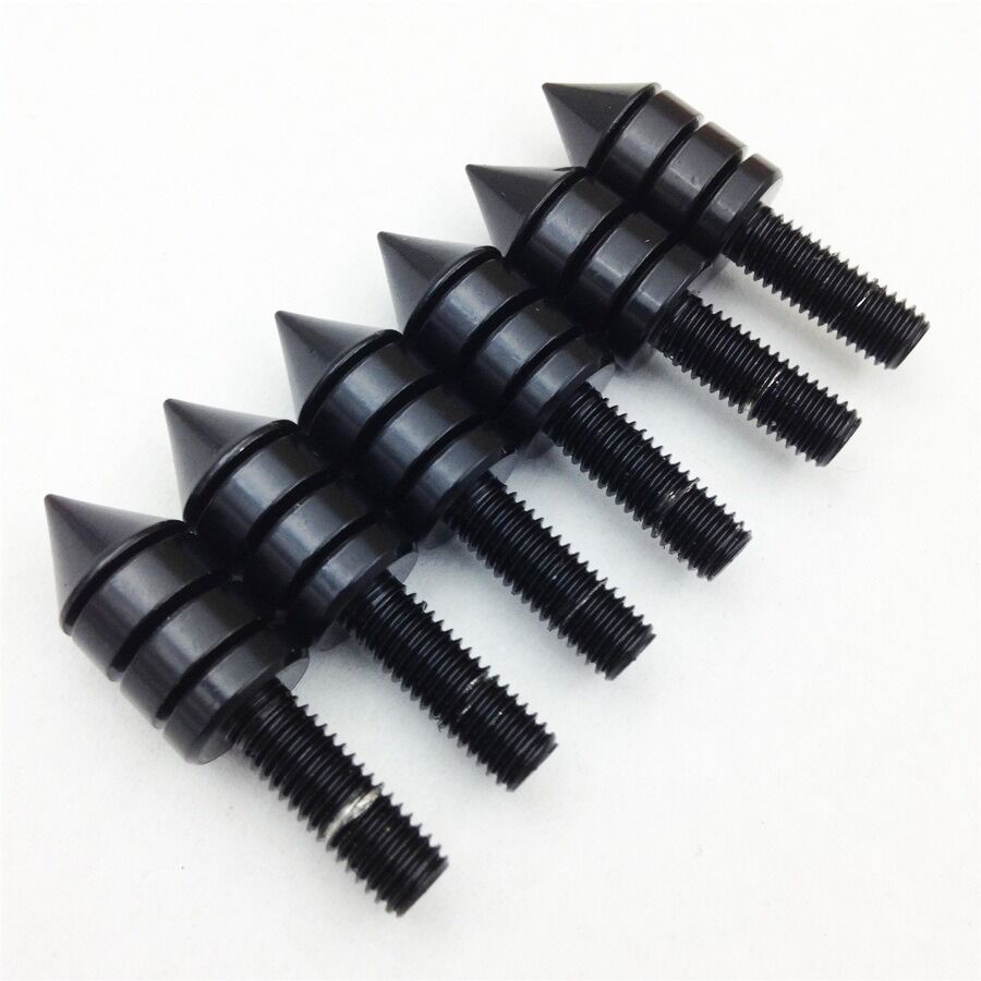 Universal Motorcycle Spike Bolts BLACK (Windscreen, Fairings, License Plate)