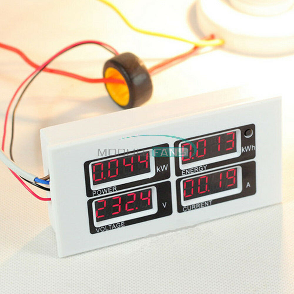 Digital 100A AC 110V 220V watt power meter volt amp Ammeter Voltmeter 80-260V