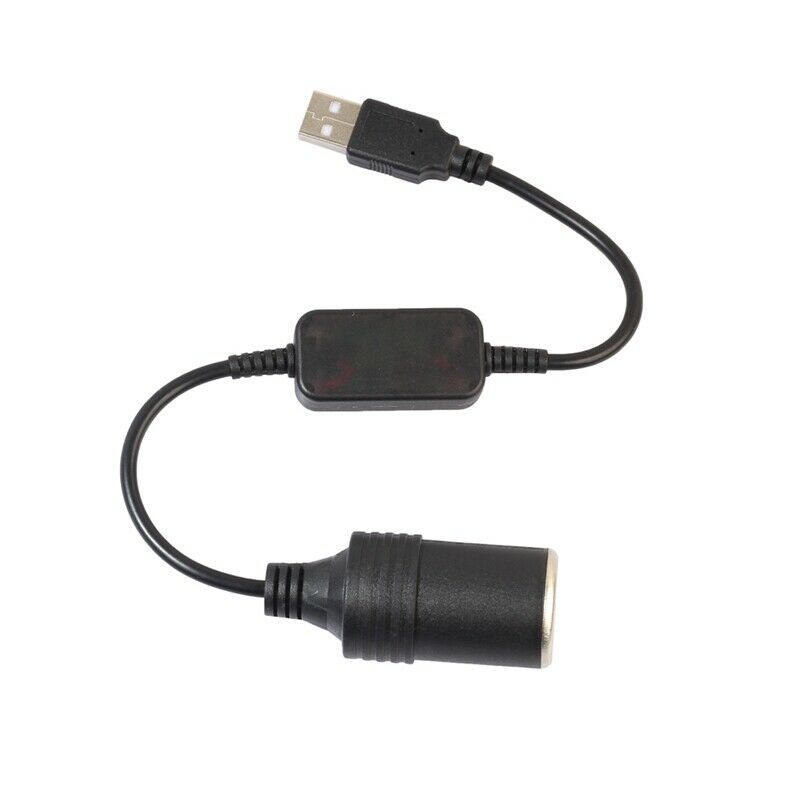 USB 5V To 12V Car ette Lighter Socket Power Female Converter Adapter Cable V2II6