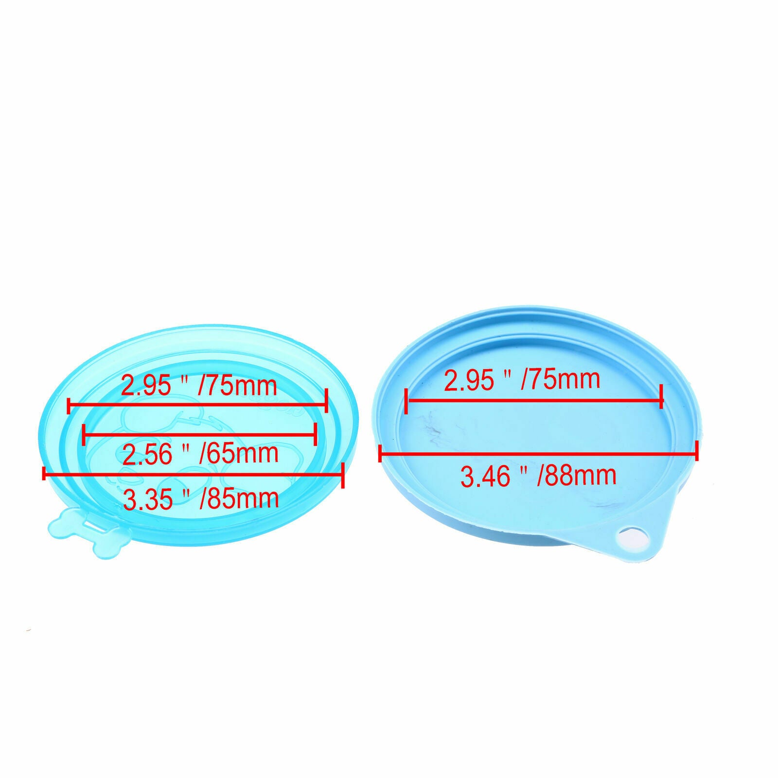 2 PCS Pet Food Jar Cover Dog Cat Silicone Plastic  Lid Storage Cap Reusable
