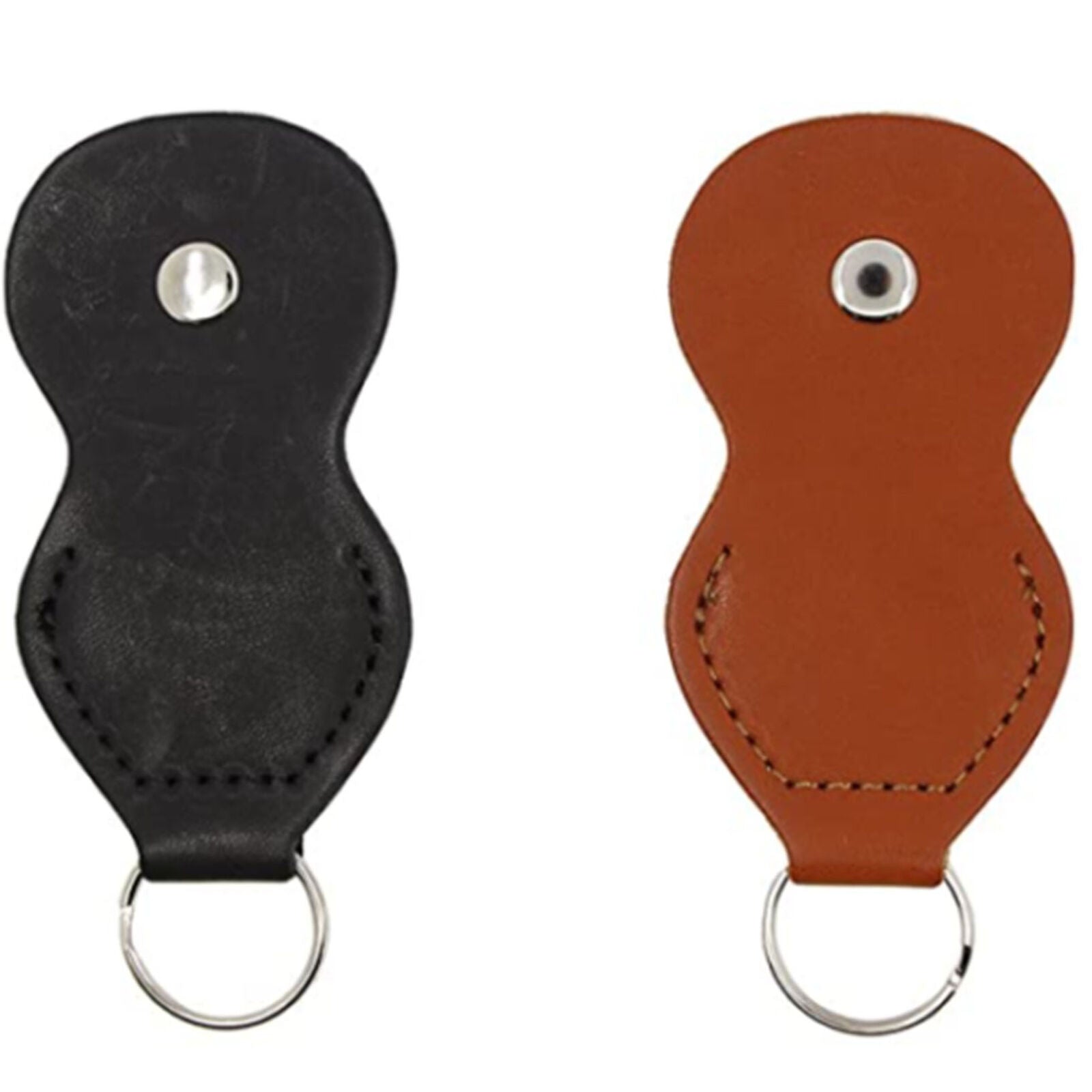 Guitar Picks Holder Case - Leather Keychain Plectrum Key Fob Cases Bag