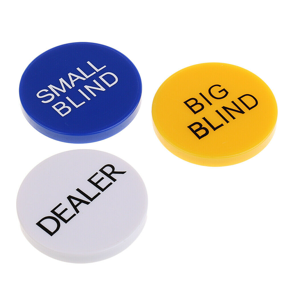 Portable 1 Set Poker Buttons Small Blind & Big Blind & Dealer Button 5cm
