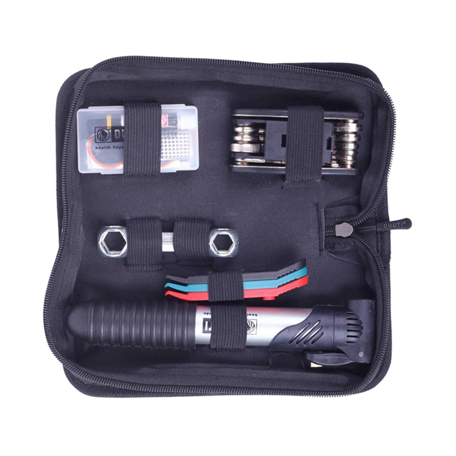 Bike Tire Repair Kits Patches File 16-in-1 Allen Key Mini Pump Bone Wrench
