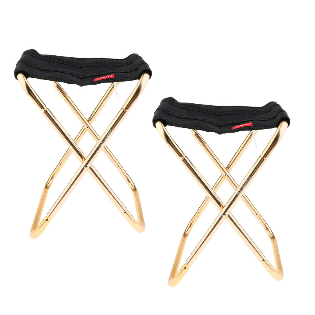 2 Pieces Folding Stool Small Collapsible Chair Barbecue Stool Lightweight